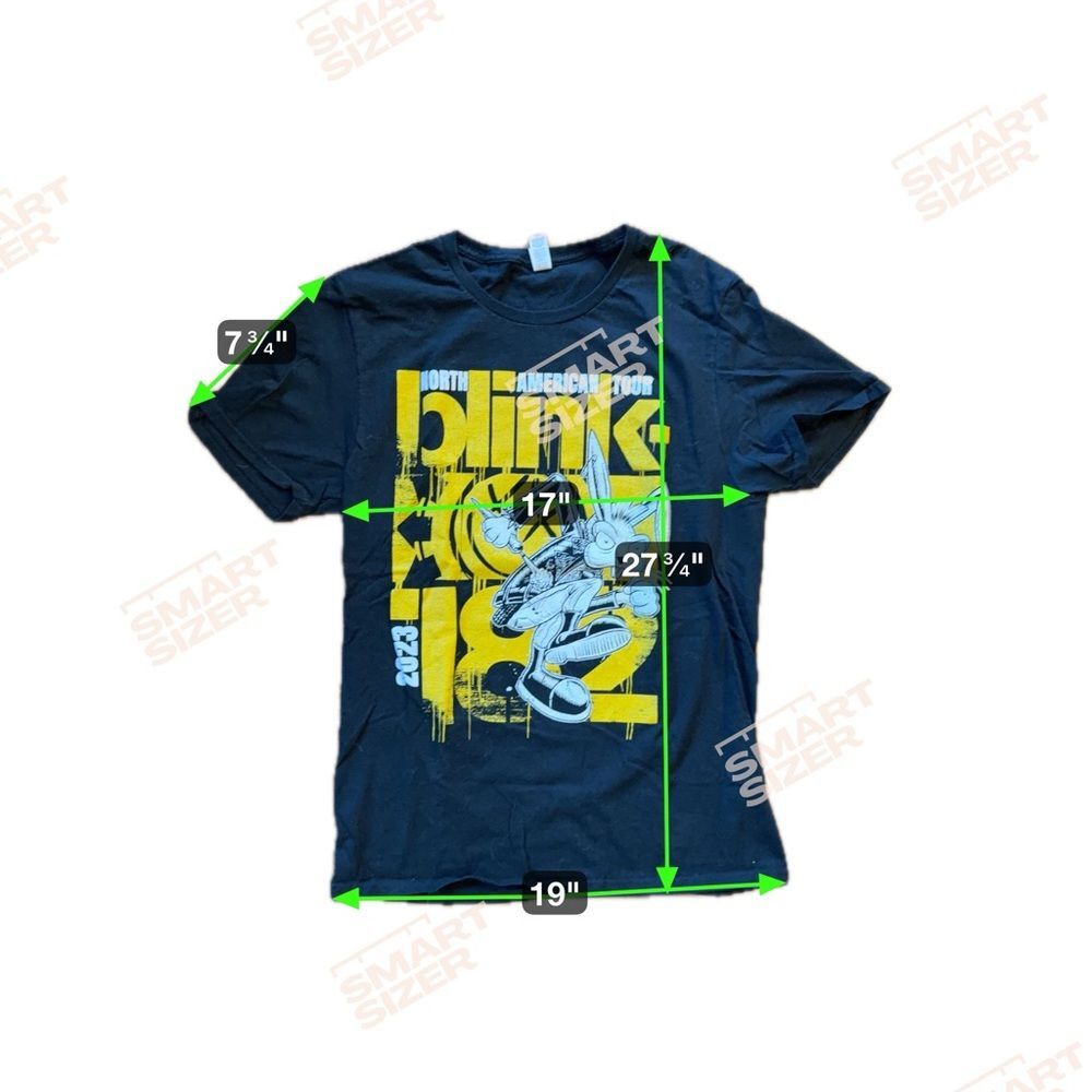 Blink-182 Black Yellow Graphic T-Shirt 2023 North American Tour Unisex Size L - Picture 5 of 5